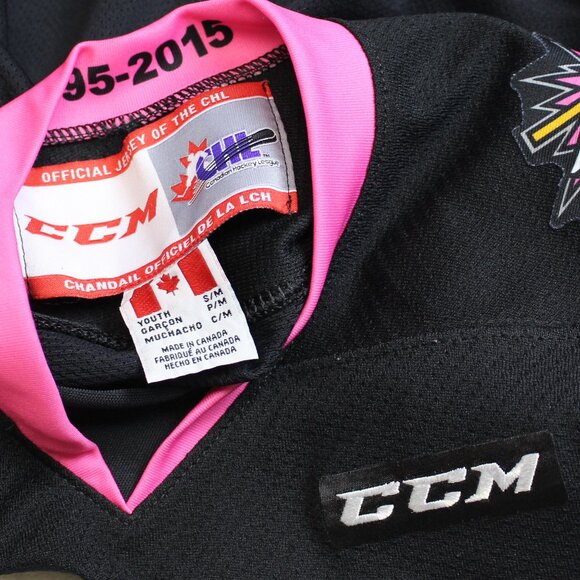 CCM Calgary Hitmen Minor Pink Hockey Jersey Youth S - Picture 3 of 5